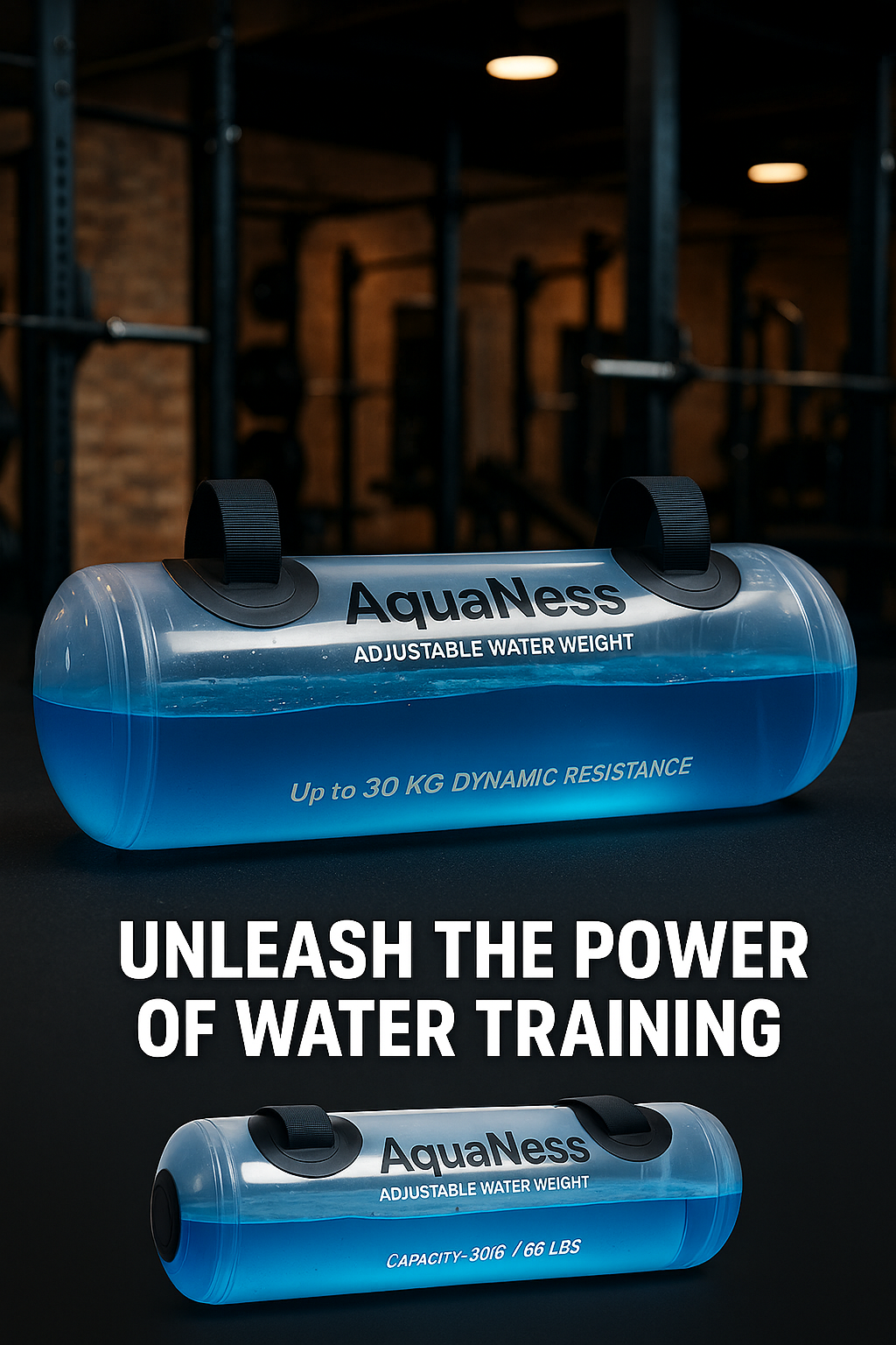 AquaNess: Transparent Cylindrical Weight-bearing Fitness Dumbbell SportiveArena