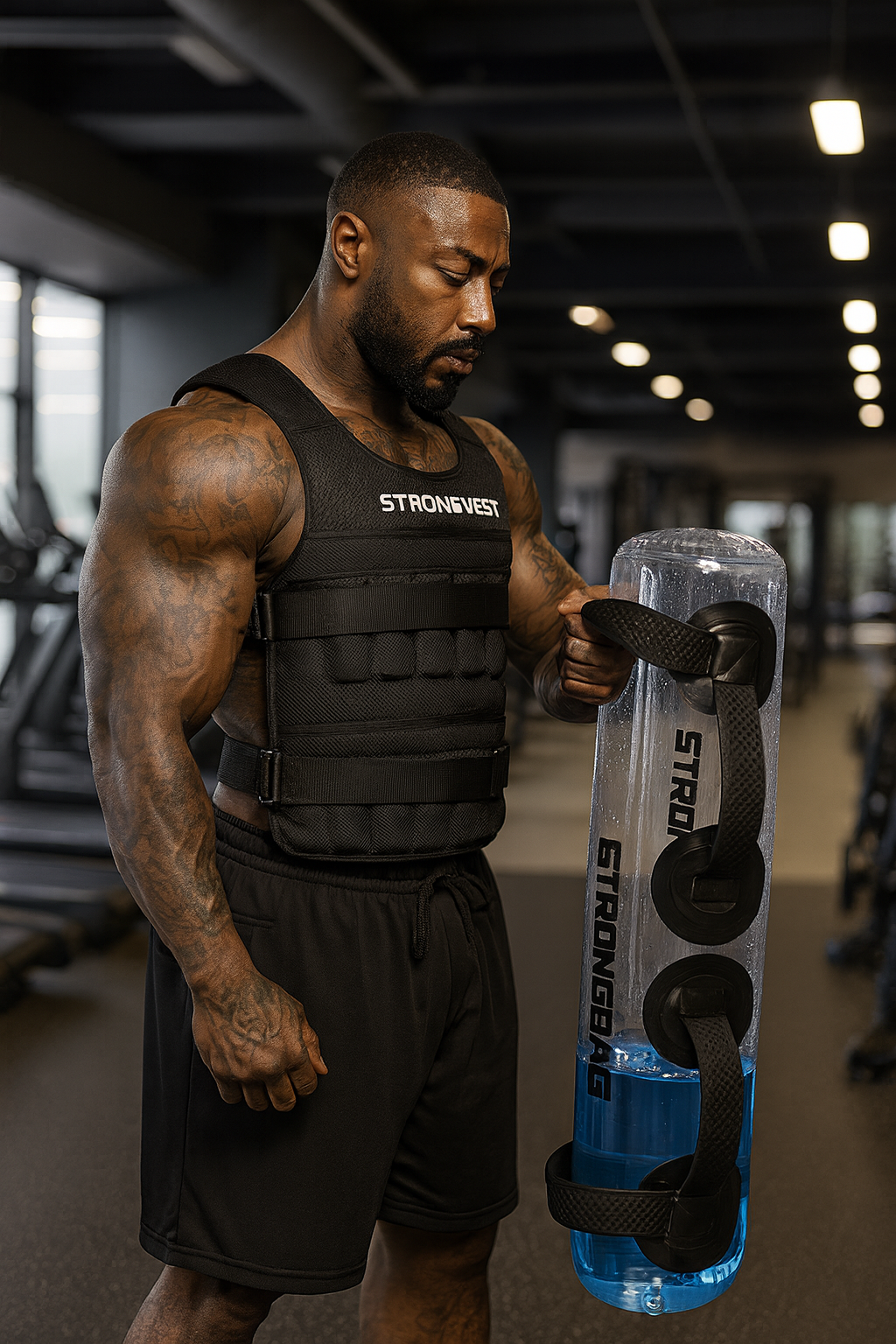 AquaNess: Transparent Cylindrical Weight-bearing Fitness Dumbbell SportiveArena