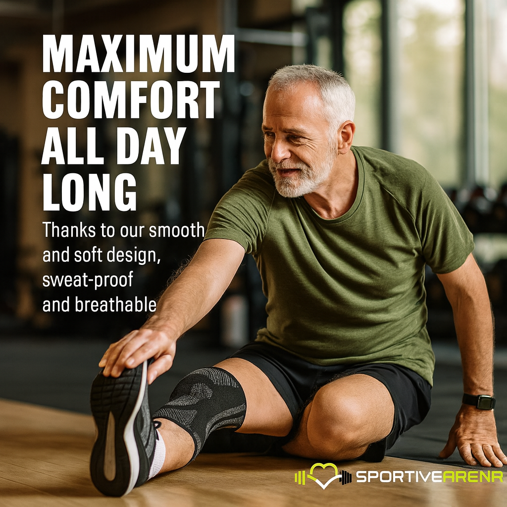 ActivGenou - Knitted protective knee brace with flexible support to prevent injury and improve knee stability SportiveArena