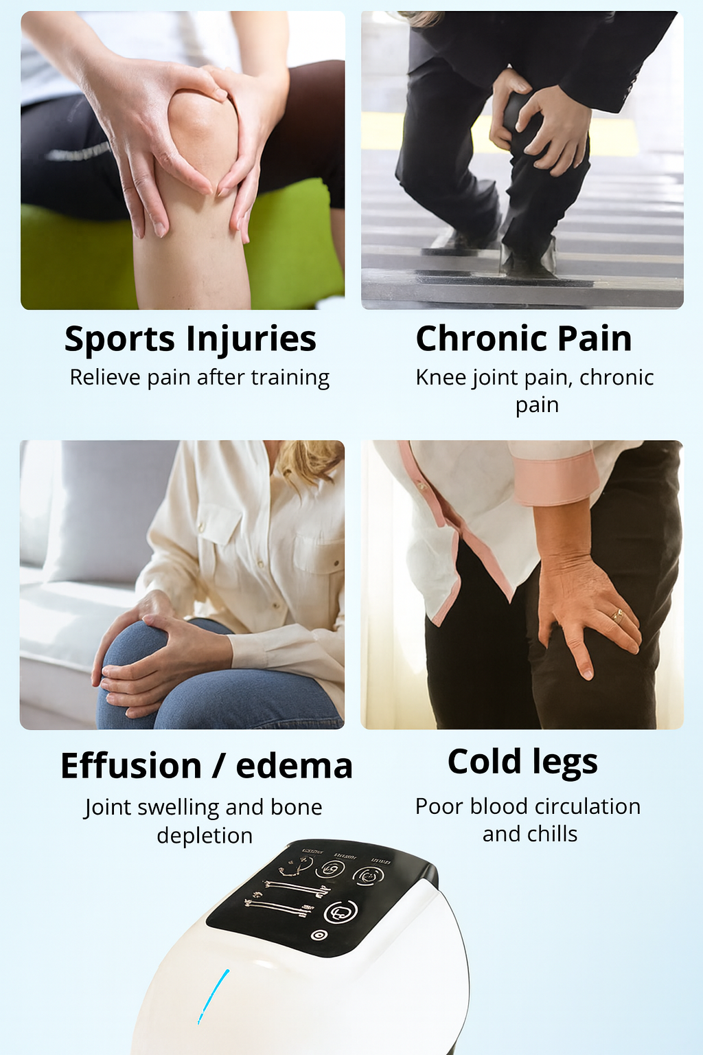 Joint EASE Pro™️ - Knee massager with heat and vibration to relieve joint pain and improve mobility SportiveArena