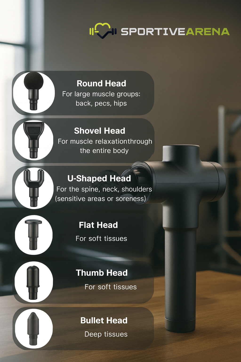 FlexiRelax - Powerful massage gun for muscle recovery, deep relaxation and sports performance SportiveArena