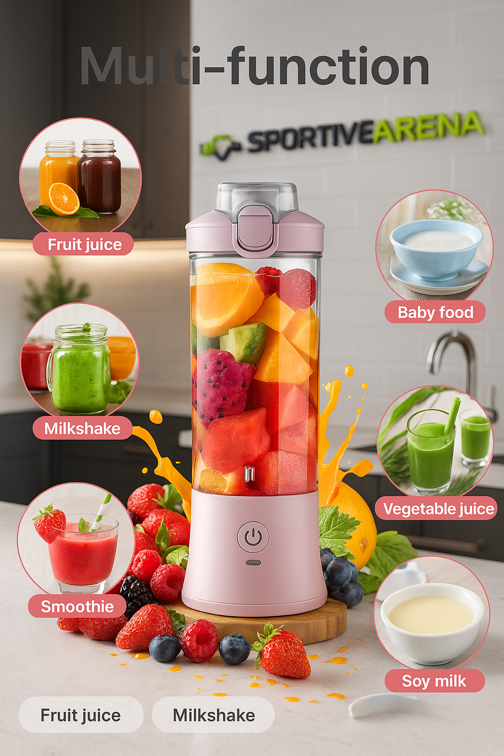VitaFusion - High-performance portable blender for smoothies, shakes and on-the-go nutrition SportiveArena