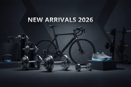 créait moi un "news arrivals 2026" faut que ce soit professionnel, faut que l'image soit un peu sombre. faut que ce soit dans le domaine du sport (musculation, cyclisme, course à pieds etc)