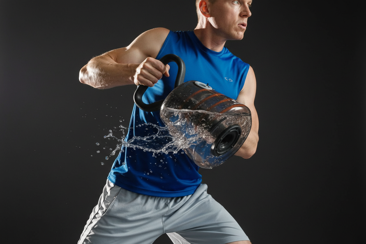 AquaStorm – Haltère à eau graduée, poignée kettlebell 8 kg (vendue à l'unité) Sportivearena