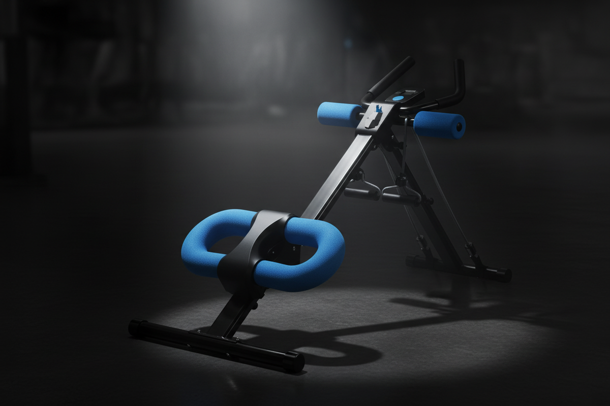 Studio sombre – hero shot machine bleue